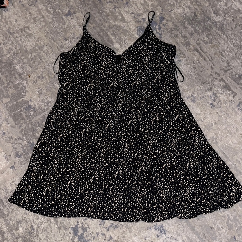 Womens Polkadot black skater dress